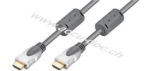 High Speed HDMI™ Kabel, 0.75 m, Grau - HDMI™-Stecker (Typ A), HDMI™-Stecker (Typ A) 