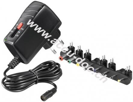 3 V - 7 V Universal-Netzteil, Schwarz, 1.8 m - inkl. 8 DC-Adapter - max. 13,3 W und 2,5 A 