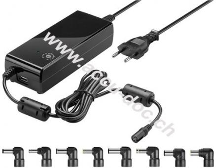 90 W Notebook-Netzteil, Schwarz, 1.6 m - inkl. 1x USB- und 8x DC-Adapter, 12 V - 22 V bis max. 4 A 