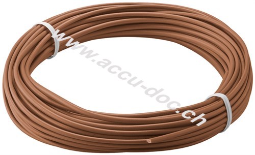 Kupferlitze isoliert, 10 m, braun, Braun - einadriges Kupferkabel, mehrdrähtig (18x 0,1 mm) 