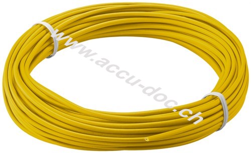 Kupferlitze isoliert, 10 m, gelb, Gelb - einadriges Kupferkabel, mehrdrähtig (18x 0,1 mm) 