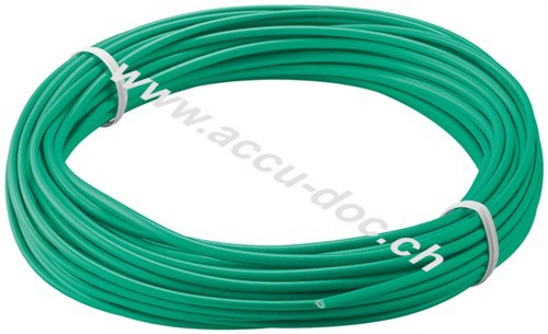 Kupferlitze isoliert, 10 m, grün, Grün - einadriges Kupferkabel, mehrdrähtig (18x 0,1 mm) 