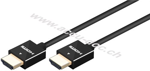 High Speed HDMI™ Kabel mit Ethernet, vergoldet, 1 m, Schwarz - HDMI™-Stecker (Typ A) > HDMI™-Stecker (Typ A) 