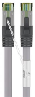 CAT 8.1 Patchkabel, S/FTP (PiMF), grau, 5 m - 99,9 % sauerstofffreier Kupferleiter (OFC), AWG 24, halogenfreier Kabelmantel (LSZH) 