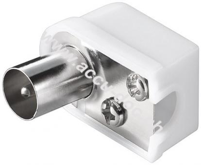 Koax-Winkelstecker mit Schraubbefestigung, slim - Kunststoff 