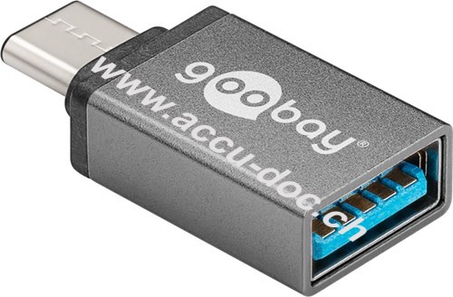 USB-C™/USB-A OTG Super Speed-Adapter für den Anschluss von Ladekabeln 3.0, grau, Grau - USB-C™-Stecker > USB 3.0-Buchse (Typ A) 