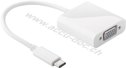 USB-C™-Adapter VGA, weiß, Weiß, 0.2 m - USB-C™-Stecker > VGA-Buchse (15-polig) 