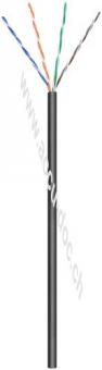 CAT 5e Outdoor Netzwerkkabel, U/UTP, schwarz, 100 m - Kupferkaschierter Aluminiumleiter (CCA), AWG 26/7 (stranded), Polyethylen-Kabelmantel (PE) 
