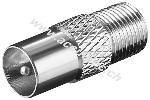F-Adapter: F-Buchse > Koax-Stecker - Kupfer 