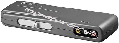 Audio-Video-Umschaltbox, 3x Cinch-Buchse, Schwarz - zum Anschluss von bis zu 4 Geräten an ein Fernsehgerät 