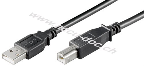 USB 2.0 Hi-Speed Kabel, Schwarz, 5 m - USB 2.0-Stecker (Typ A) > USB 2.0-Stecker (Typ B) 