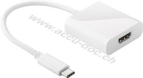 USB-C™-Adapter HDMI, weiß, Weiß, 0.2 m - USB-C™-Stecker > HDMI™-Buchse (Typ A) 