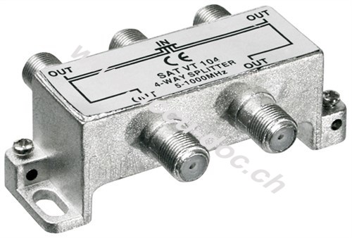 BK-Verteiler, 4-fach, 4 x out, Silber - Verteiler für BK-Anlagen 5 MHz - 1000 MHz 