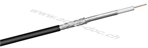 100 dB Outdoor SAT-Koaxialkabel, doppelt geschirmt, CCS, 100 m, Schwarz - Koax-Kabel für digitale SAT- und BK-Kabelanlagen 