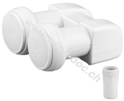 Monoblock Single LNB 6,2°, reversible, Weiß-Grau - digitaler Multifeed-LNB für 1 Teilnehmer (4K/HDTV/3D Empfang) 