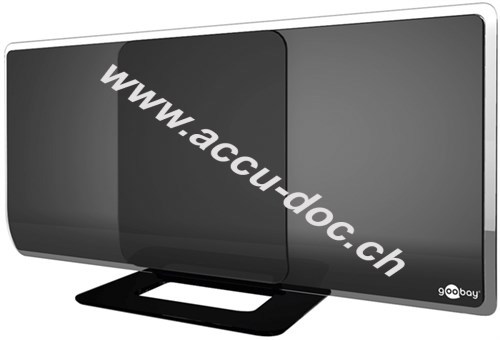 Aktive Full HD DVB-T2 Zimmerantenne, inkl. LTE/4G Filter, Schwarz - mit bis zu 13 dBi Verstärkung bei schwachem Empfangssignal 