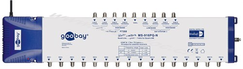 SAT Multischalter 9 Eingänge /16 Ausgänge, Blau-Silber - Verteiler für max. 16 Teilnehmer von zwei Satelliten 