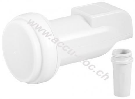 Universal Single LNB, Weiß-Grau - digitaler SAT-LNB (DVB-S2) für 1 Teilnehmer (8K, 4K, UHD, HDTV, 3D) 