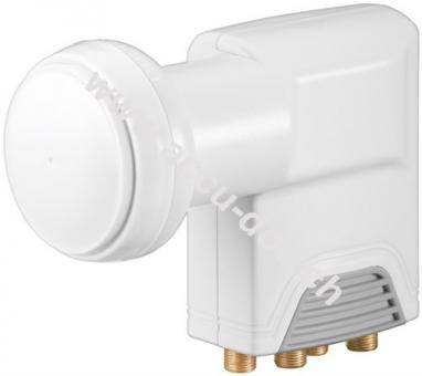 Universal Quattro LNB, Weiß-Grau - digitaler SAT-LNB (DVB-S2) nur für den Einsatz mit Multischaltern (8K, 4K, UHD, HDTV, 3D) 