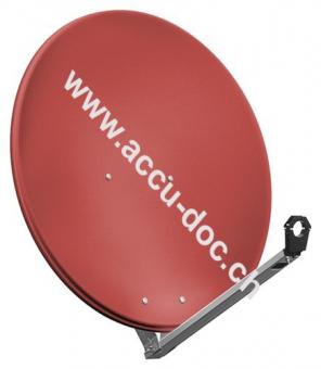 80 cm Alu-Satellitenspiegel, Ziegelrot - für Ein-/Mehrteilnehmer mit besonders stabilem Feedarm 