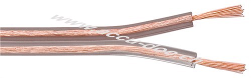 Lautsprecherkabel transparent CCA, 25 m - 25 m Rolle, Querschnitt 2 x 0,75 mm² 