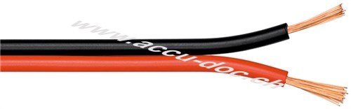 Lautsprecherkabel rot,schwarz CCA, 50 m, Rot-Schwarz - 50 m Rolle, Querschnitt 2 x 2,5 mm² 