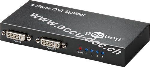 DVI 24+5 Splitter, Schwarz - verteilt ein DVI Signal auf bis zu 4 Bildschirme 