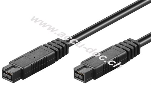 FireWire™ 800 Anschlusskabel, 9 Pin, IEEE1394b, 1.8 m, Schwarz - FireWire 800 Stecker (9-Pin) > FireWire 800 Stecker (9-Pin) 