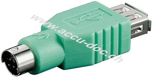 USB-Adapter, Grün - USB-Buchse (Typ A) > Mini-DIN 6-Stecker (PS/2) 