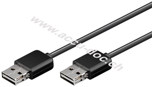 EASY USB Sync- und Ladekabel, Schwarz, 3 m - geeignet für Geräte mit USB Anschluss 