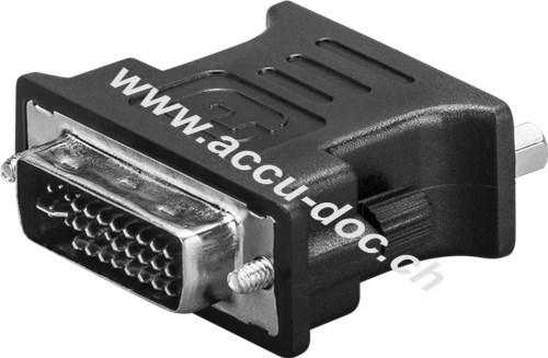 Analoger DVI-I/VGA HD Adapter, vernickelt, Schwarz - Eurostecker (Typ C, CEE 7/16) > VGA-Buchse HD (15-polig) 