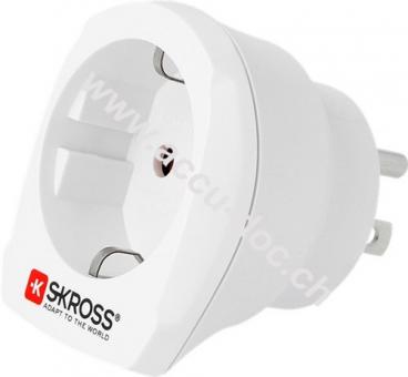 Country Adapter Europa to USA, US/Japan-Stecker (Typ B, NEMA 5-15, 3-polig), Weiß - geeignet für alle geerdeten und ungeerdeten Geräte (2- und 3-polig) 