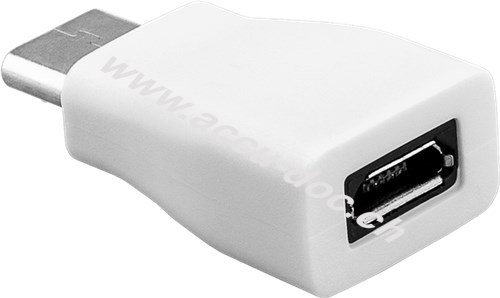 Adapter USB-C™ auf USB 2.0 Micro-B, weiß, Weiß - USB-C™-Stecker > USB 2.0-Micro-Buchse (Typ B) 