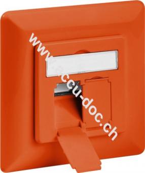 CAT 6a Unterputzdose (UP), Orange, Orange - 2x RJ45 Netzwerkdose, geschirmt 