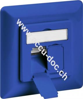 CAT 6a Unterputzdose (UP), Blau, Blau - 2x RJ45 Netzwerkdose, geschirmt 