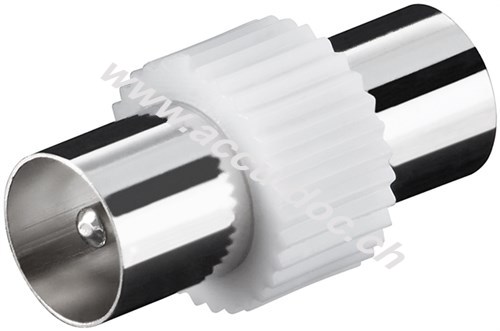 Koax-Adapter: Koax-Stecker > Koax-Stecker, 2 Stk. im Blister - Kunststoff 