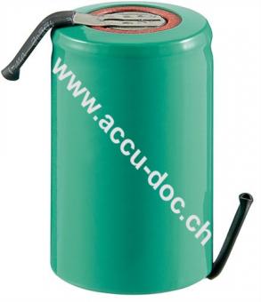 4/5 Sub-C, 2000 mAh, Lötfahne (Z), Flat-Top PVC 1Z - Nickel-Metallhydrid Akku (NiMH), 1,2 V, PVC, Lötfahne (Z) 