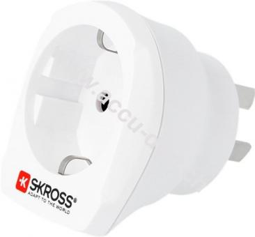 Country Adapter Europe to Australia/China, Australien-Stecker (Typ I, AS 3112), Weiß - geeignet für alle geerdeten und ungeerdeten Geräte (2- und 3-polig) 