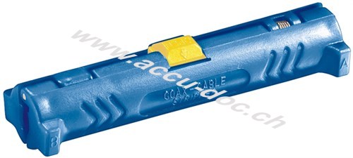 Koaxial Abisolierwerkzeug mit Öffnungsfeder und Sperrklinke - zum Abmanteln und Abisolieren aller gängigen Koaxialkabel 