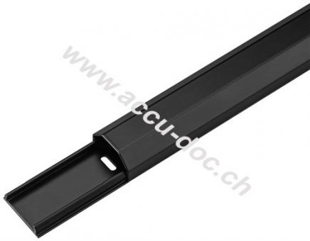 Halbrunder Aluminium-Kabelkanal, Schwarz - Montagematerial im Lieferumfang der Kabelführung enthalten 