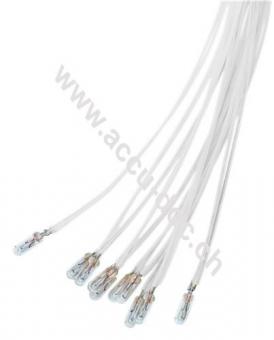 T1 Subminiatur-Glühlampe, 0,48 W, 0.48 W, Weiß, 0.25 m - Weiß, 0,25 m Kabel, 12 V (DC), 40 mA 