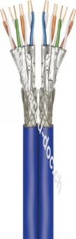 CAT 7A+ Duplex-Netzwerkkabel, S/FTP (PiMF), blau, 100 m - Kupferleiter (CU), AWG 22/1 (solid), halogenfreier Kabelmantel (LSZH) 