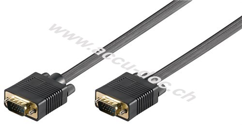 Full HD SVGA-Monitorkabel, vergoldet, 0.8 m, Schwarz - VGA-Stecker (15-polig) > VGA-Stecker (15-polig) 