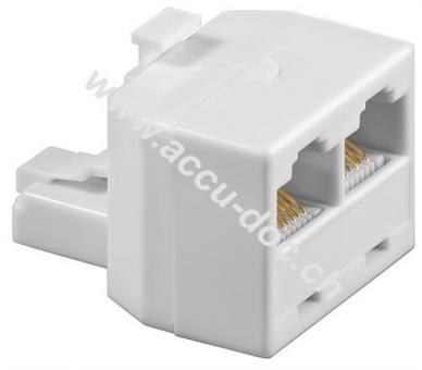 ISDN-T-Adapter, Weiß - RJ45-Stecker (8P8C) > 2x RJ45-Buchse (8P8C) 