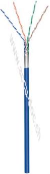 CAT 5e Netzwerkkabel, F/UTP, 100 m, blau, Blau - Kupferkaschierter Aluminiumleiter (CCA), AWG 26/7 (stranded), PVC-Kabelmantel 