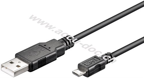 USB 2.0 Hi-Speed-Kabel, schwarz, 1 m - USB 2.0-Stecker (Typ A) > USB 2.0-Micro-Stecker (Typ B) 
