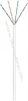 CAT 6 Netzwerkkabel, U/UTP, weiß, 100 m - Kupferkaschierter Aluminiumleiter (CCA), AWG 24/7 (stranded) 