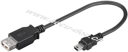 USB 2.0 Hi-Speed-Adapter 0,2 m - USB 2.0-Buchse (Typ A) > USB 2.0-Mini-Stecker (Typ B, 5-Pin) 