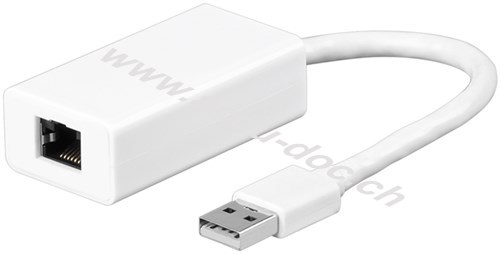 USB 2.0 Fast Ethernet Netzwerkkonverter, weiß, 0.1 m - zum Anschluss eines PC/MAC an ein Ethernet-Netzwerk über den USB-Anschluss 