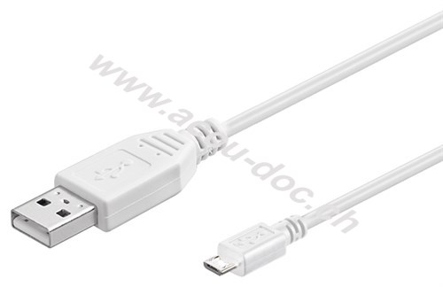 USB 2.0 Hi-Speed-Kabel, weiß, 1.8 m - USB 2.0-Stecker (Typ A) > USB 2.0-Micro-Stecker (Typ B) 